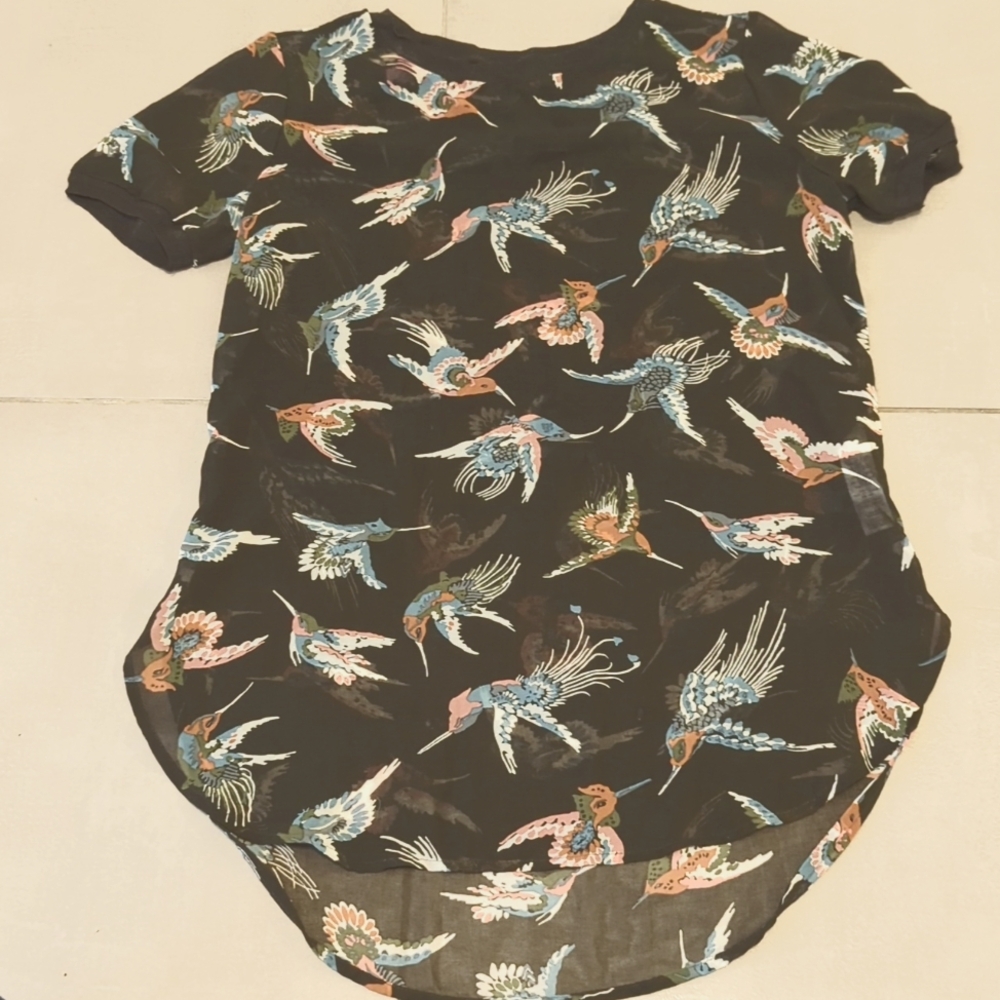 3/$20 Bird Print Sheer T-shirt